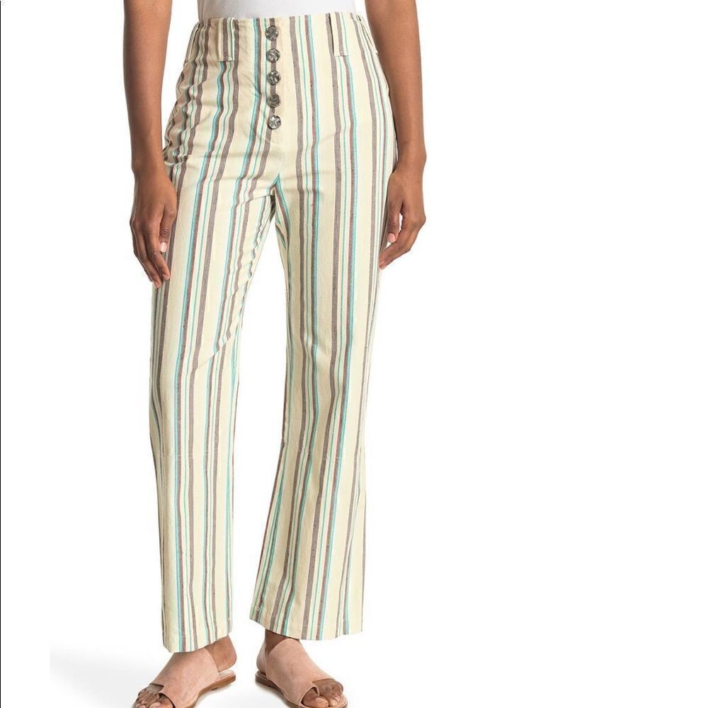 3.1 Philip Lim  Women’s striped high waist kick flare cotton pants size XS, NWT